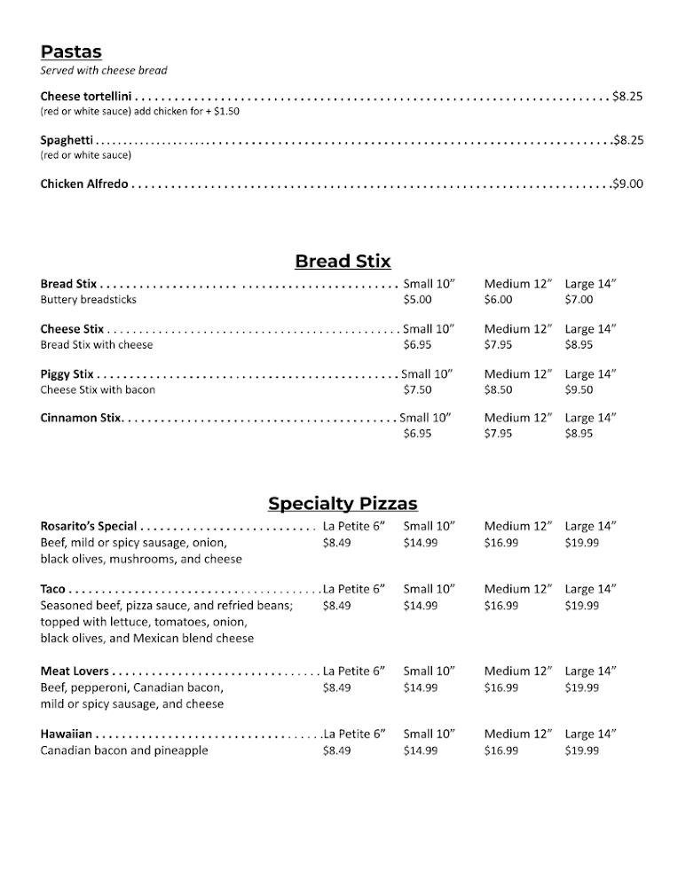 Rosaritos Mexican and pizza Menu image 4